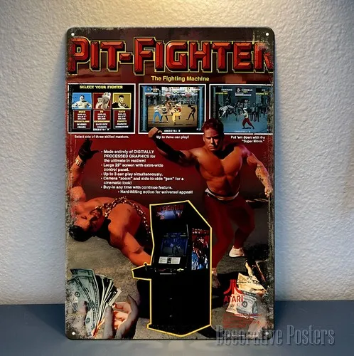 Pit-Fighter Retro Video Game Metal Poster -  () Sign