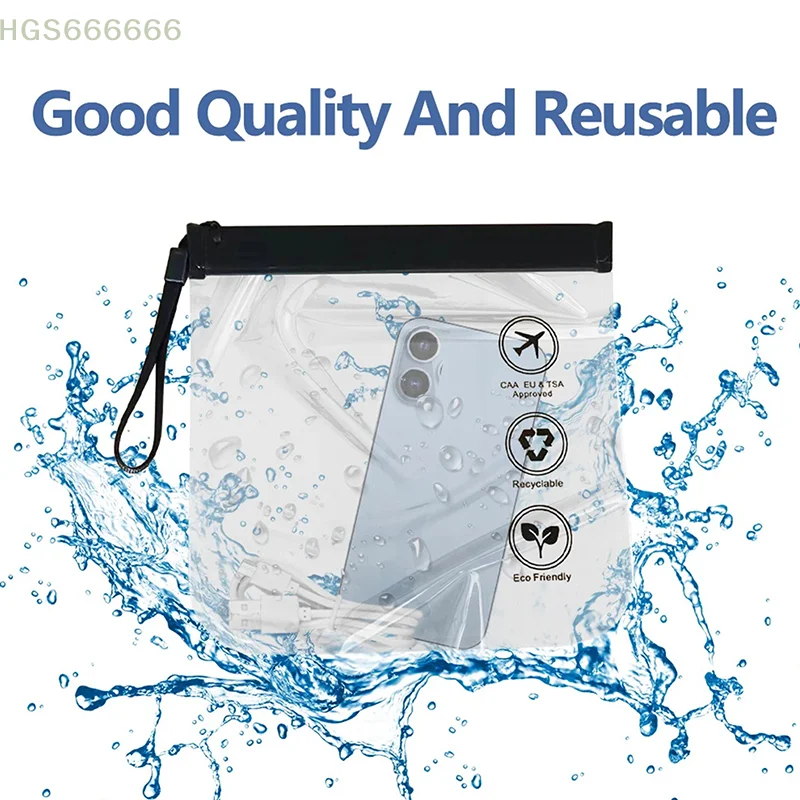 

For Women Reusable Airport Security Toiletry Bag Luggage Transparent Travel Use Leakproof Flight Make Up Waterproof Bag