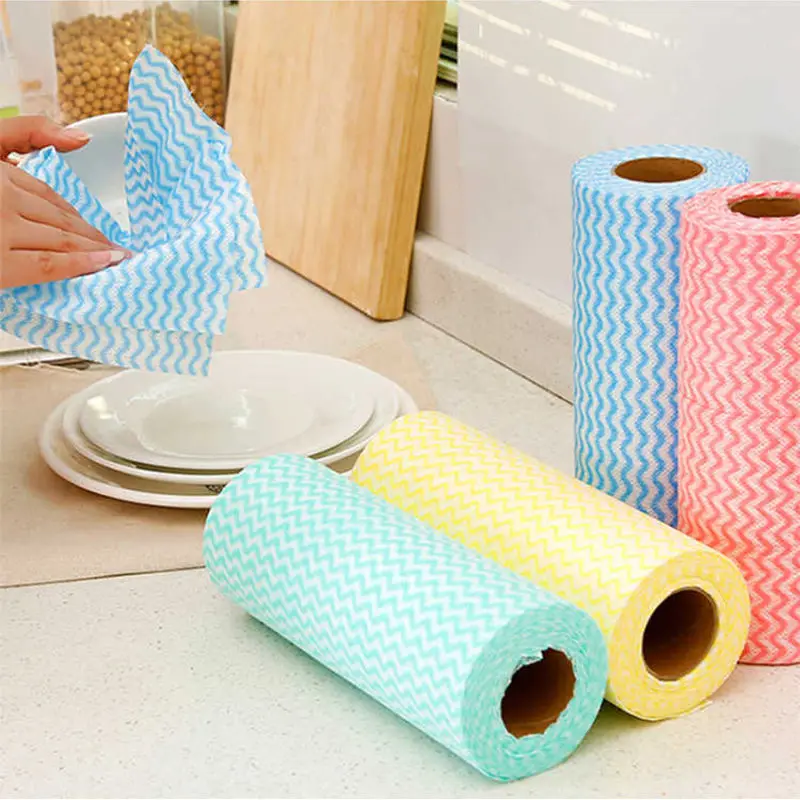 

1 Rolls of Daily Cleaning Tools, A Total of 250 Disposable and Reusable Kitchen Scouring Pads and Cleaning Towel Rolls