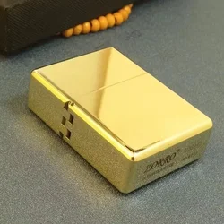 ZORRO 912S Heavy Duty Armor Brass/Titanium Windproof Kerosen e Lighter; 3/5 Hinged Metal Gasolin e Lighter Men's Gift