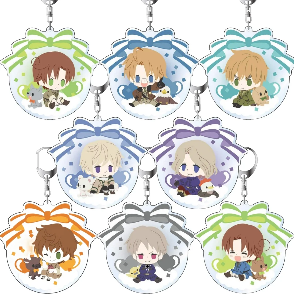 Lucky Seven Anime Peripheral Store Hetalia: World Stars Twinkle Charappu Balloon Ver AcrylicKeychain Pendant Fans Gifts About6cm