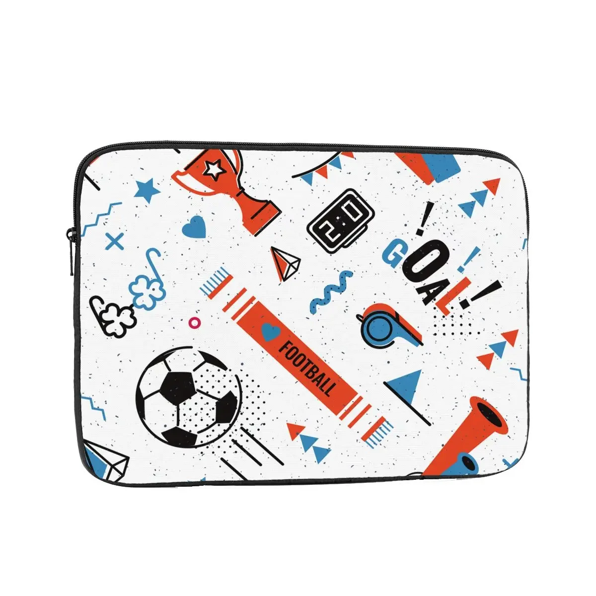 80s Memphis 10 12 13 15 17 Inch Laptop Bag Sleeve Notebook Sleeve Cover Bag Soccer Football Balls Sports Shockproof Case Bag