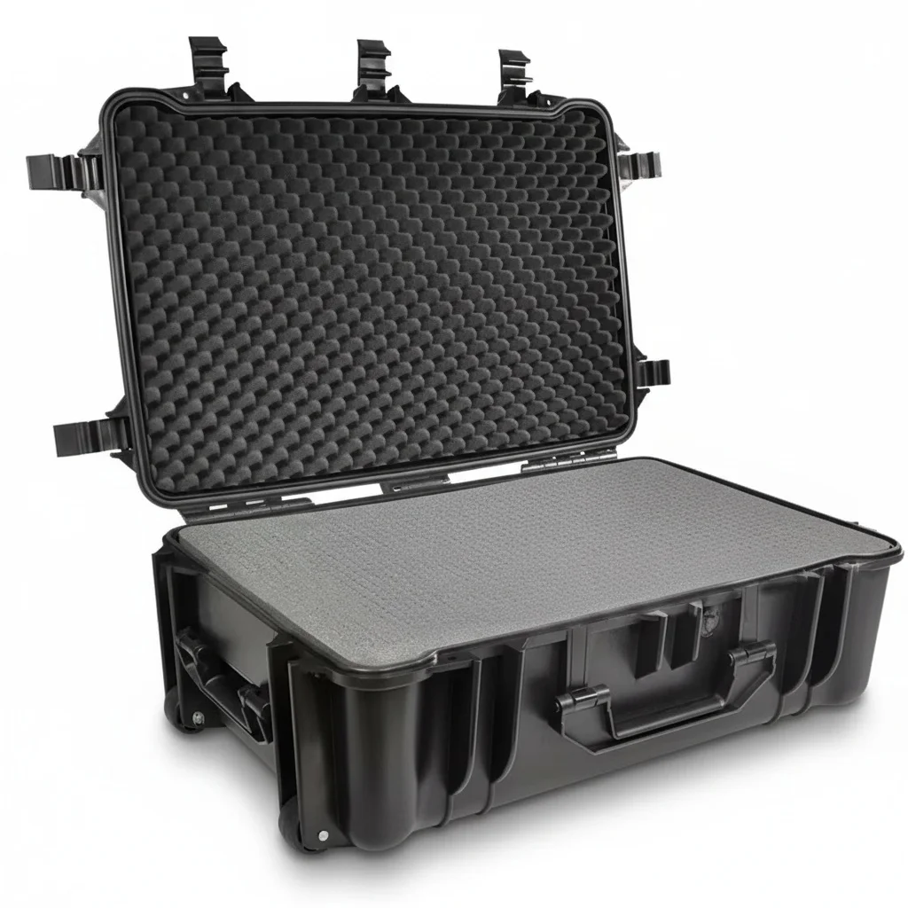 

Trolley Equipment Case, ABS Protective Hard Case with Pre-cut Foam, Waterproof Instrument Carrying Case, 720x470x260mm