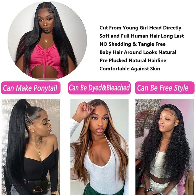 Brazilian Virgin Straight Hair Bundles With Closure 10A Straight Human Hair 3/4 Bundles with 4x4 Closure Natural Black Wholesale