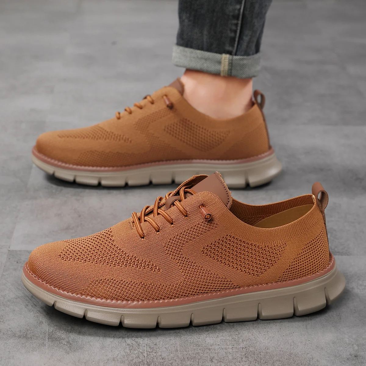 Mocasines Casuales para Hombre 2025, Transpirables, de Malla, Sin Cordones, Ligeros, con Diseño de Cordones, Moda Primavera Verano, Tacón Plano