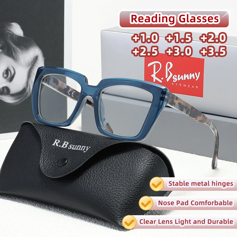 نظارات قراءة أنيقة للنساء القراء نظارات كمبيوتر مضادة للضوء الأزرق مناسبة للقراءة اليومية + 1.0 ~ + 3.5