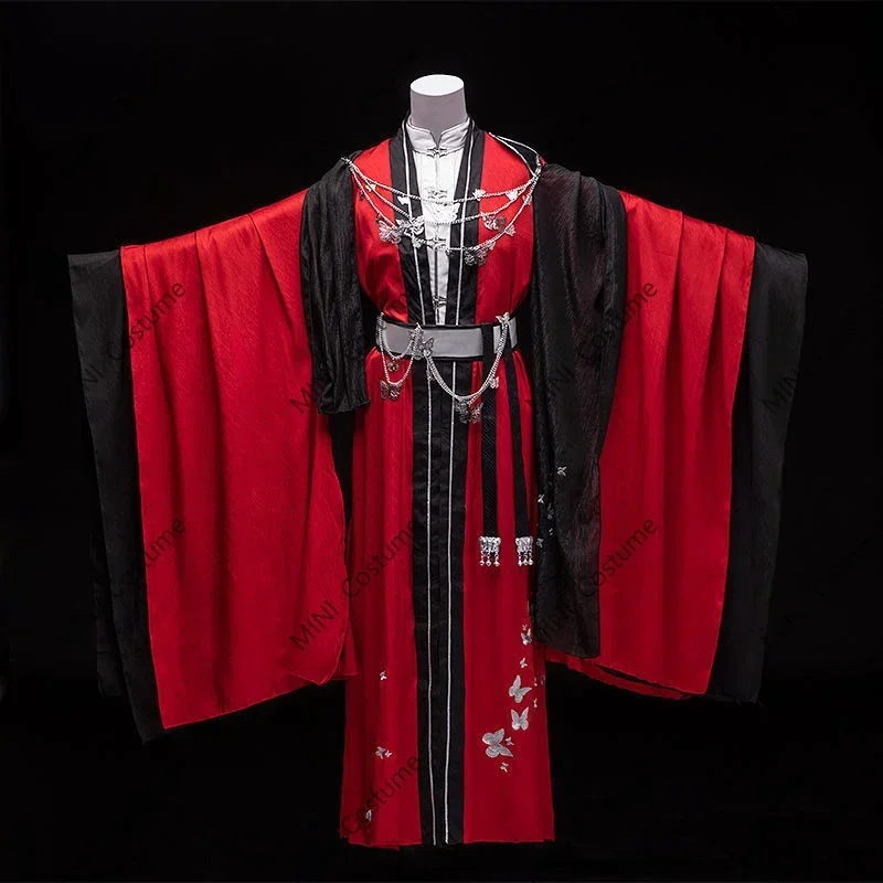 

NEW Heaven Officials Blessing Hua Cheng Cosplay Costume Full Set Ghost King Huacheng Outfit Stage Props Uniform Clothing