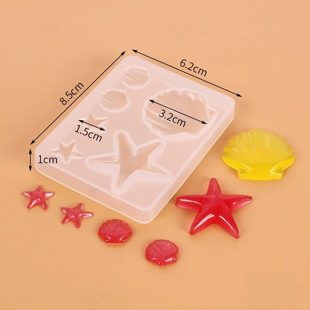 DIY Ocean Theme Crystal Epoxy Resin Shell Jewelry Pendant Silicone Mold Jewelry Pendant Making Mold UV Resin Mold view 2
