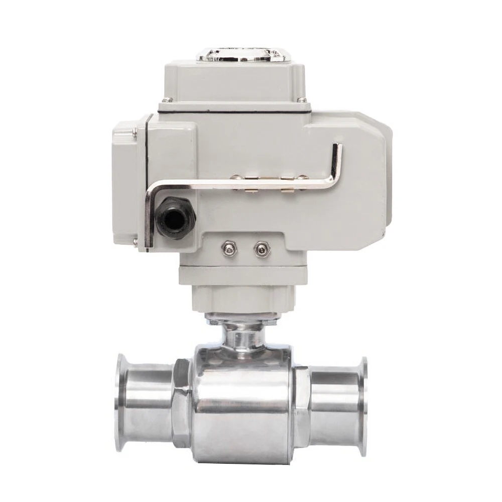 38mm Sanitary Stainless Steel Quick Connect Electric Ball Valve 220V 110V 12V 24V Clamp Type Quick-fit Through Ball Valves