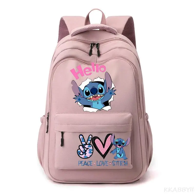 Cartoon Lilo And Stitch Backpack Boys Girls School Bags Laptop Rucksack Travel USB Backpack Large Capacity Bookbag For School