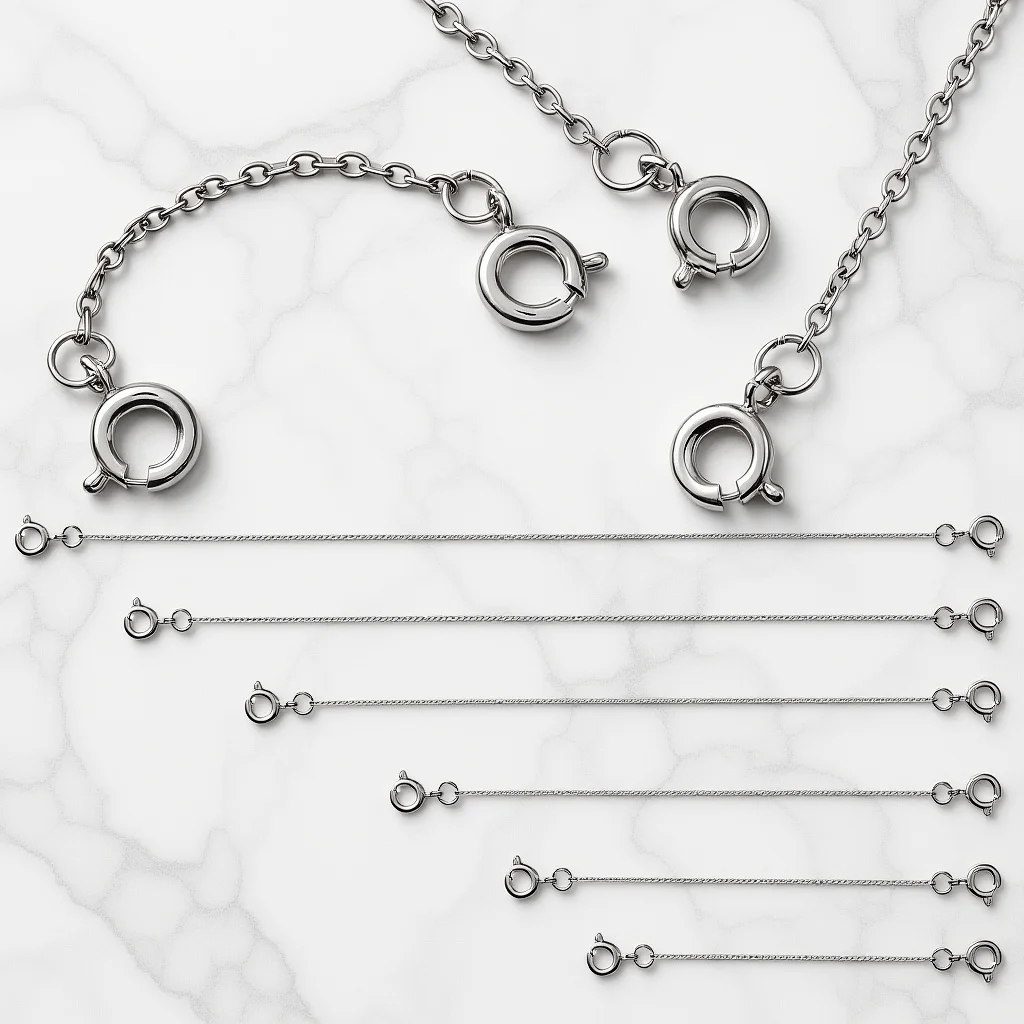 

6Pcs Silver Necklace Chain Extenders Jewelry Extender Copper Chains for DIY Jewelry Making Bracelet Extender for Pendant