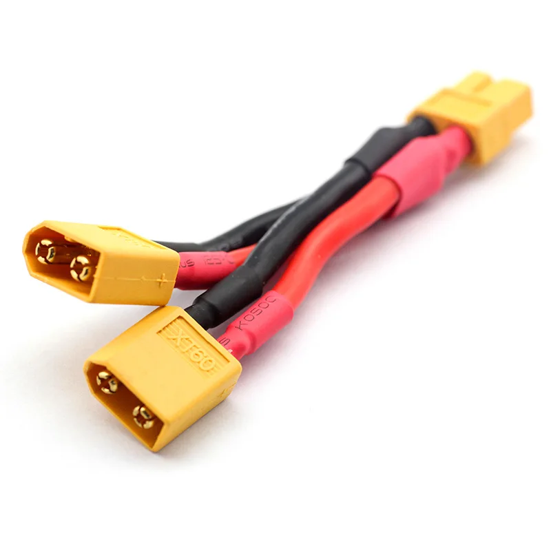 30PCS Amass XT60 Dual Extension Y Splitter Wire 12AWG Silicone Copper Parallel Battery Connector Adapter Cable RC Lipo Battery