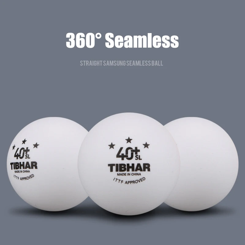 TIBHAR 3 Stars Seamless Table Tennis Balls ITTF Standards New ABS Material Professional 40+ Ping Pong Balls for Competitions