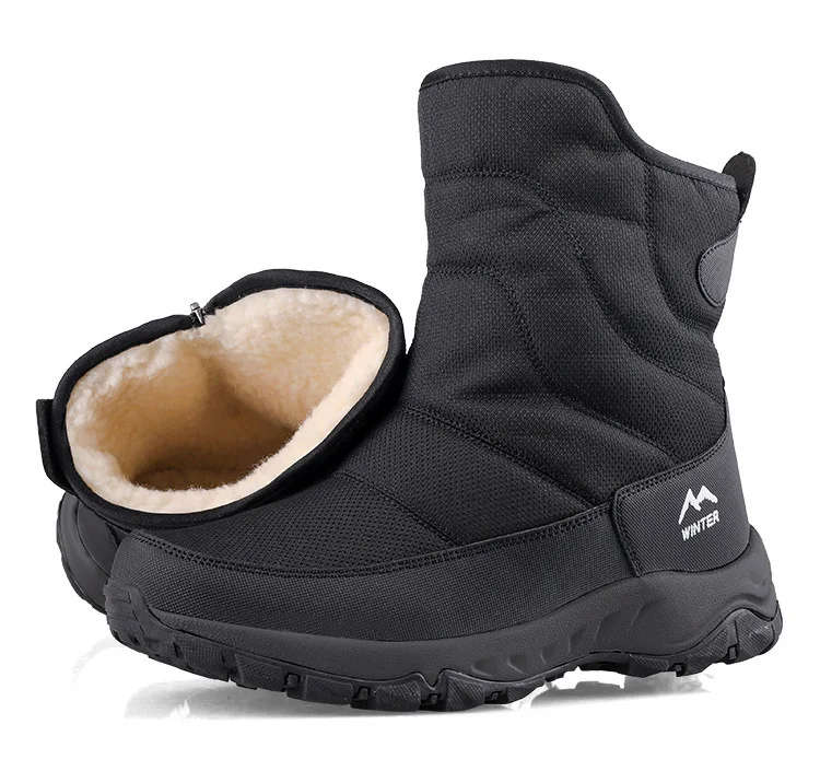 New Men's Women's Snow Boots Thickened Velvet Cotton Shoes Couple Winter Boots Outdoor Non-slip Platform Boots Botas Para Hombre