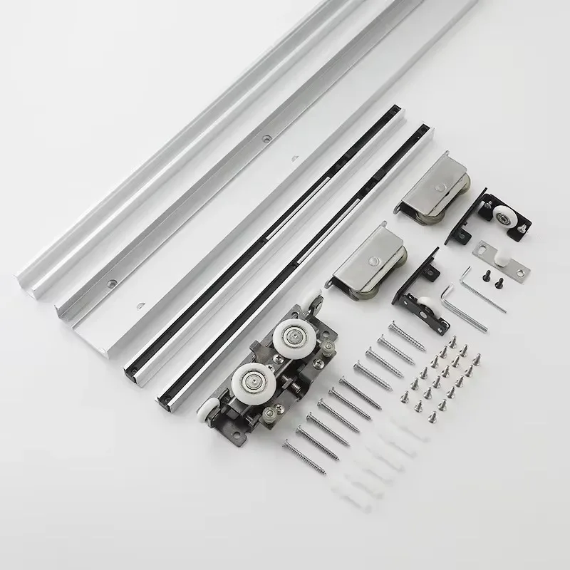 Invisible Two-Way Buffer Sliding Rail Fittings, Trackless Ghost Door Hardware for Kitchen and Bedroom Sliding Door