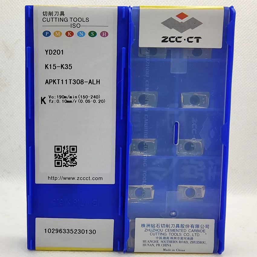 APKT11T308-ALH YD201 APKT11T308-ALH APKT11T308 ZCC.CT CNC blade carbide insert Milling inserts For Aluminum, Cast iron 10pcs/box