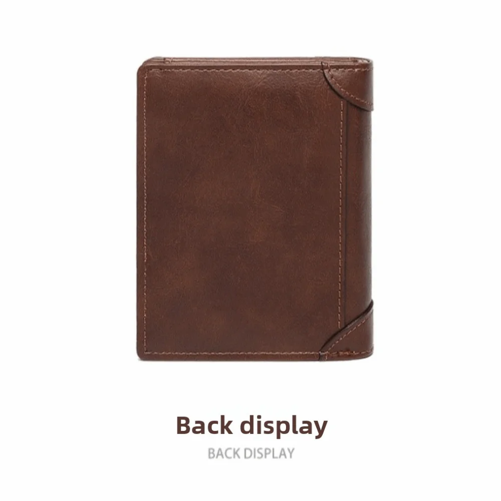 캐주얼 짧은 PU 가죽 지갑 ID 신용 카드 다기능 남자 클러치 백 보관 지퍼 주머니 동전 지갑 여행