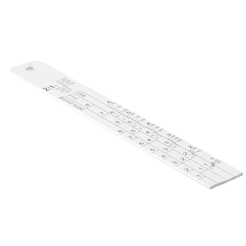 

Y1AD Paint Mixing Ruler Scale Paint Mixing Ruler Standard Steel Painting Mixing Tool Car Paint Ruler Paint Measuring Tool