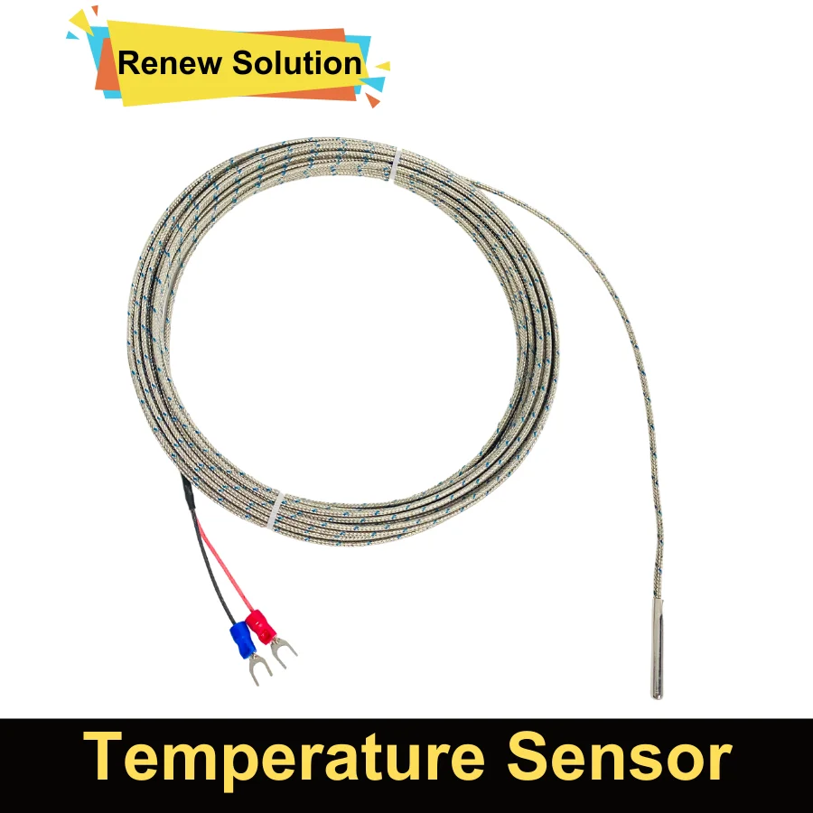 4mm * 30mm K J PT100 1m 2m 3m 5m 10m sonda typu sonda ekranowany przewód pleciony czujnik temperatury termopary do regulatora temperatury