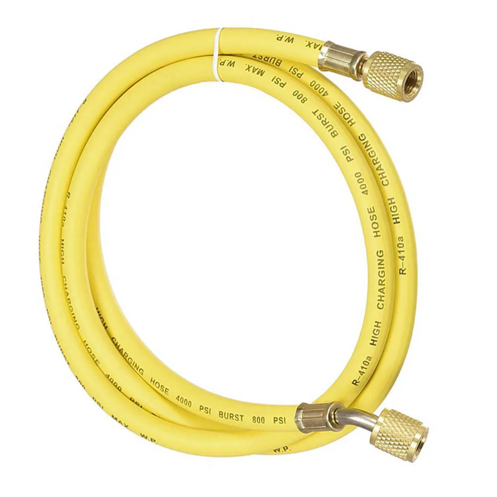 Image of 1 Stück Ladeschlauch 1,5 m Länge 1/4 SAE-Gewinde 800 PSI für Klimaanlagen-Kälteanlagen Messing-Gummi-Ladeschlauch 800 PSI