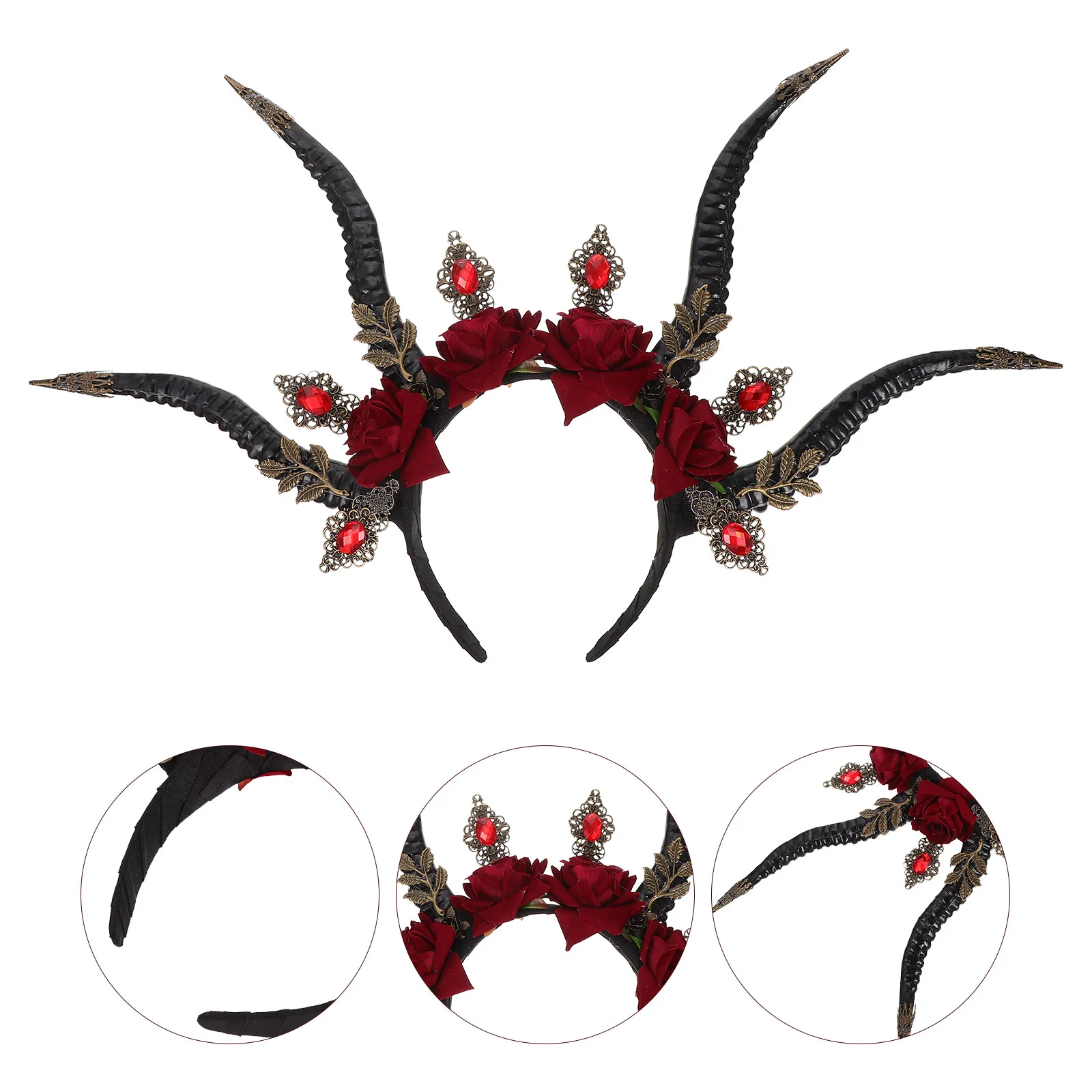 

Devil's Horn Headband Handmade Headdress Halloween Prop for Festival Plastic Horns Headbands Hair Hoops Shape Hairband