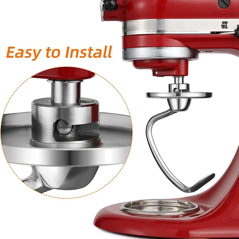Attacco per gancio per pasta in acciaio inossidabile per KitchenAid 4.5-5 Quart Tilt Head Stand Mixer, parti di ricambio ganci per pane
