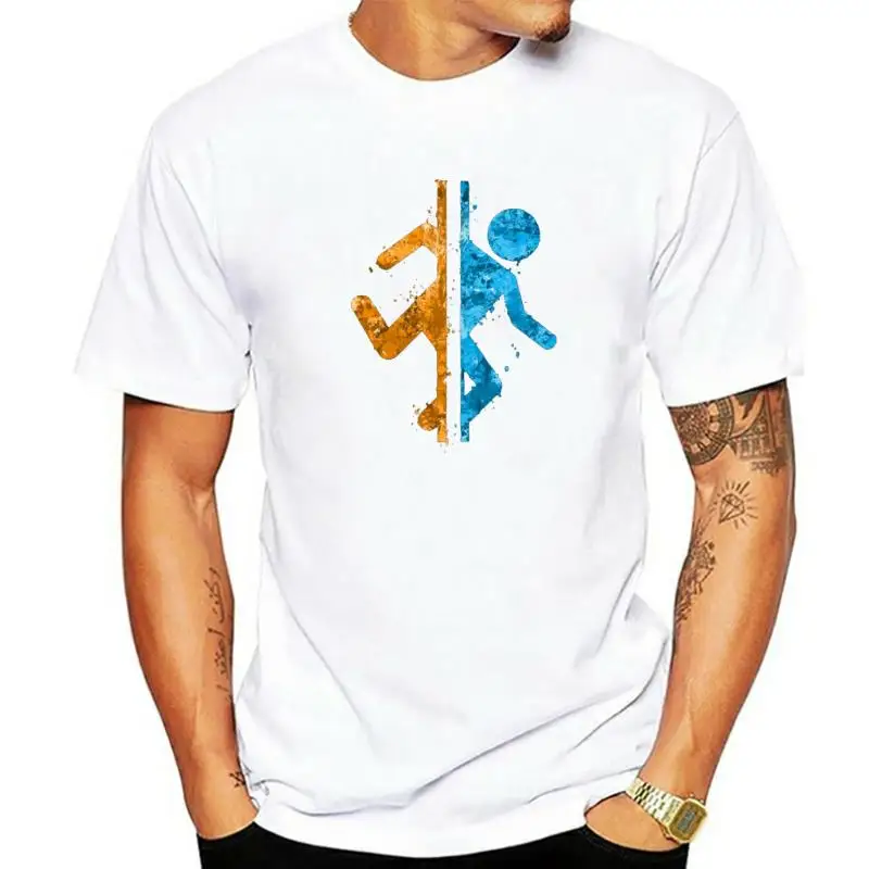 

Portal T Shirt Portal Splatter T-Shirt Printed Casual Tee Shirt Mens Cute Cotton Short Sleeves Tshirt