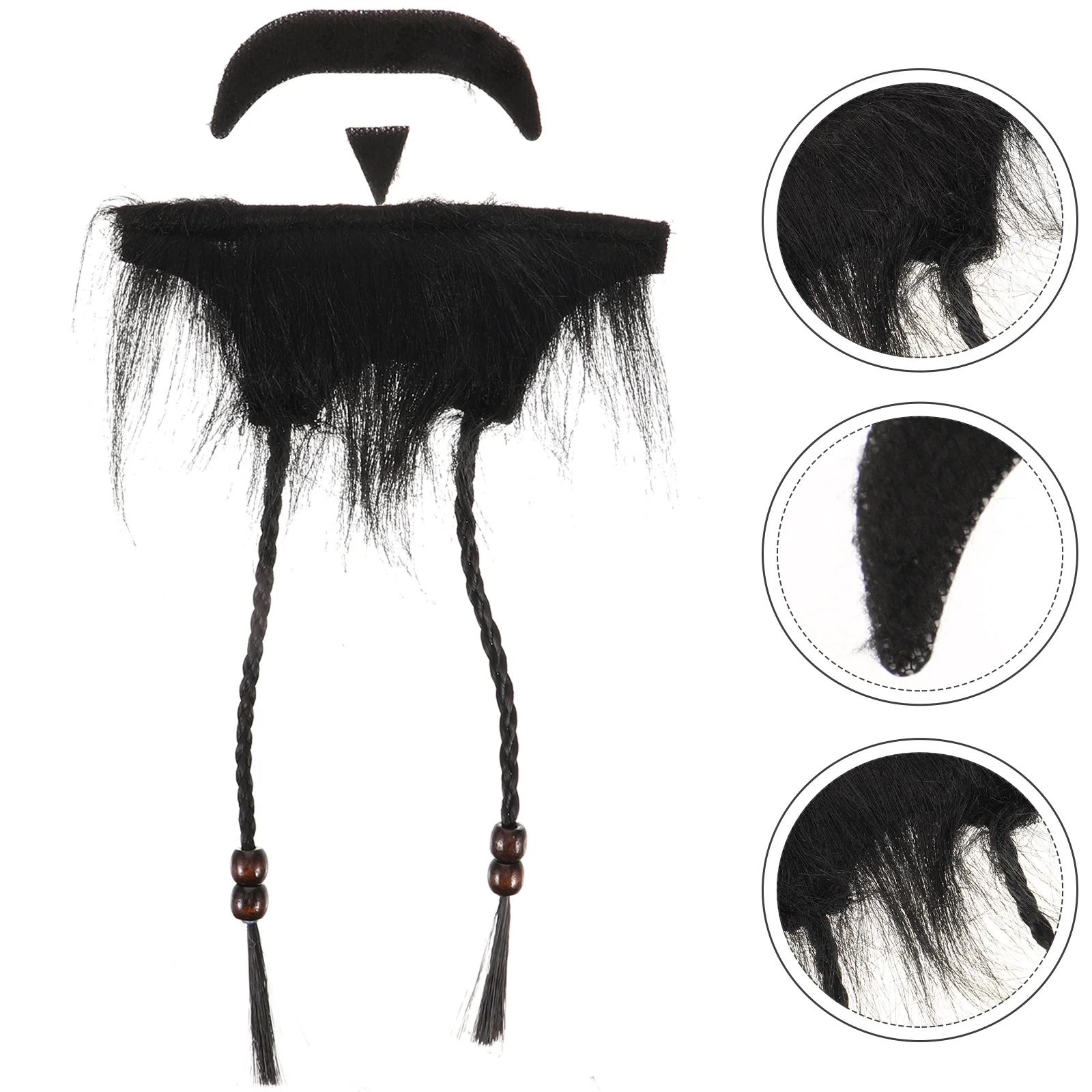 Pirate Fake Beard Funny False Beards Black Plush Fabric Mustache for Cosplay Elder