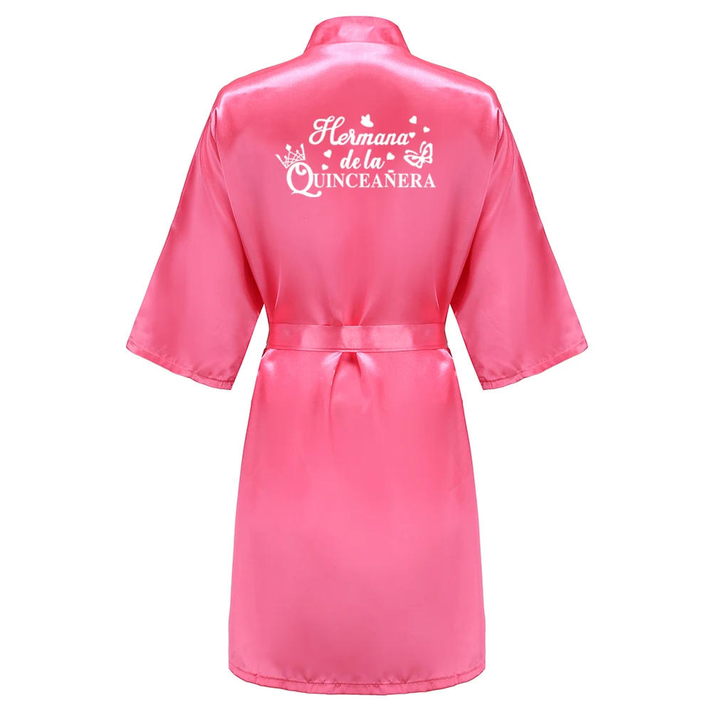 Mis15 Años Robe 15 Years Girl Birthday Party Robes Quinceanera Robe Mis XV Bathrobe Silkly Nightgown image 5