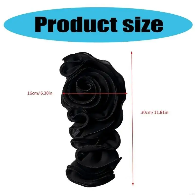 270D Ruffled Flower Applique Handmade Costume Accessories Dancer Dress Sewing Flower Patches for Crafting Ethnic Costume