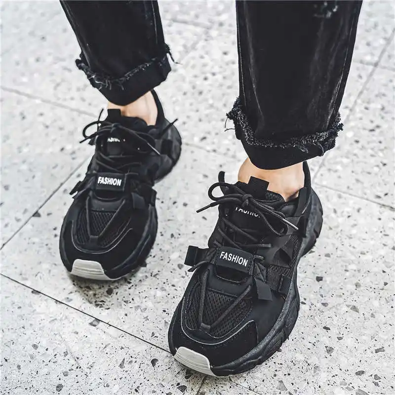 Round Toe Thick Heel Mans Multi-colored Sneakers Loafers Boots Blue Shoes For A Sport New Season Tenes Mascolino Hypebeast