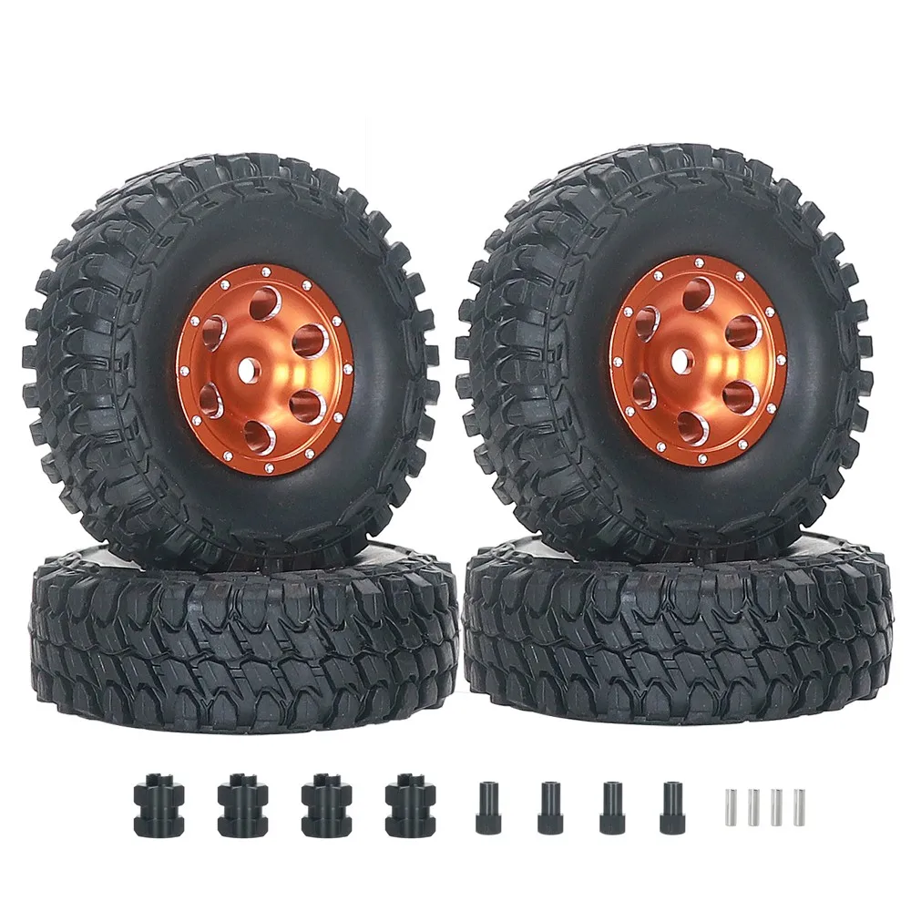 Metalen Wielen/Banden/Adapters Voor 1/24 Crawler Auto Axiale Scx24 90081 4wd Axi00004 Scx24 Banden Rc Auto Accessoires