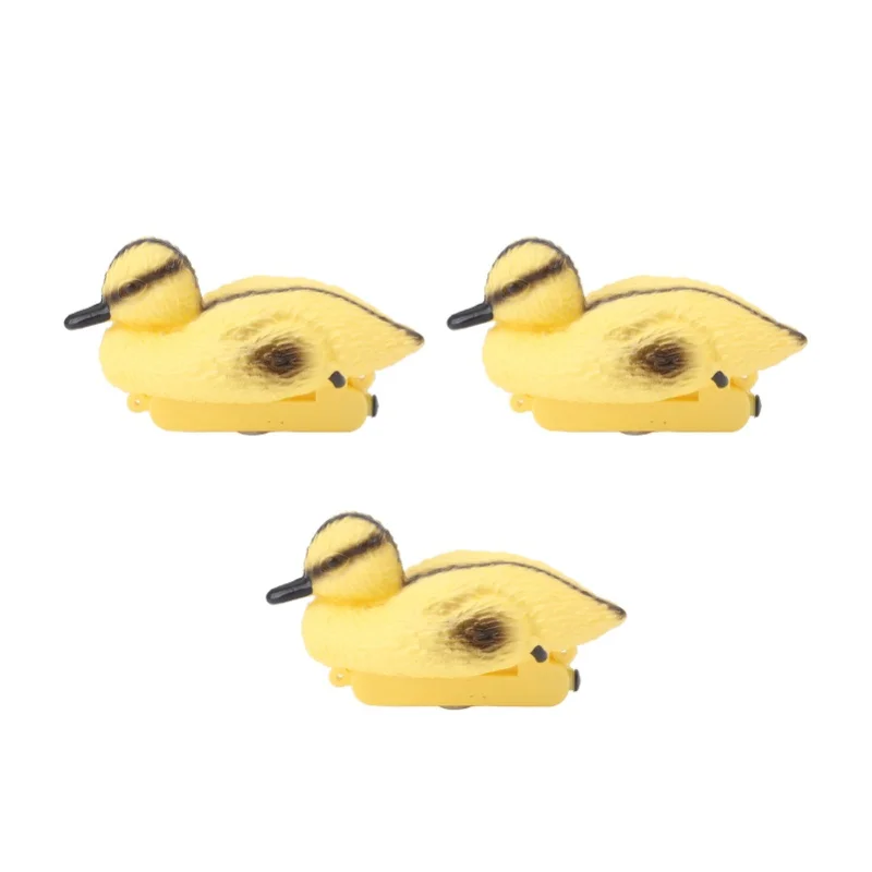 3Pcs Floating Yellow Duckling Realistic Plastic Duck Fish Pond Ornament for Garden Swimming Pool Fishing Pond Water Decoration S