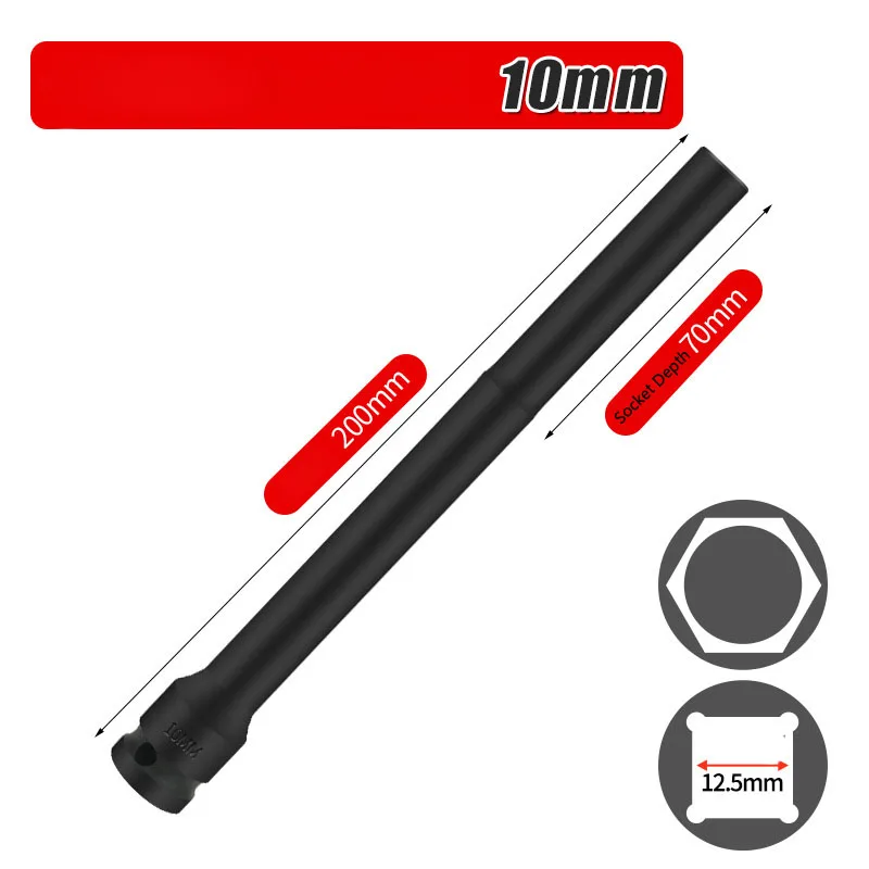 Imagem -04 - Chave Métrica de Soquete Raso Profundo Drive Impact Cabeça de Soquete Hexagonal Adaptador Universal Conversor Spanner 128 mm Comprimento