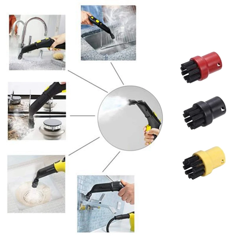 A09g-limpador de vapor limpeza de vidro janela bico escova redonda para karcher sc1 sc2 sc3 sc4 sc5