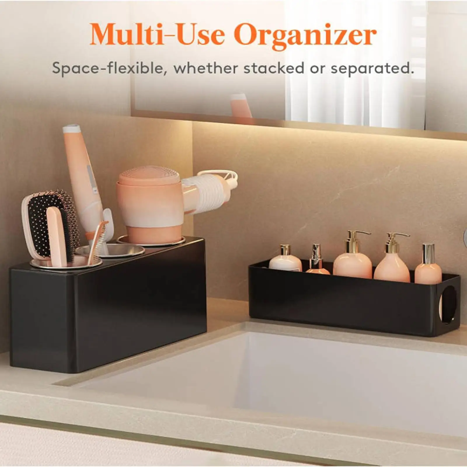 Countertop Minimalist Hair Blow Dryer Holder for Vanity Kitchen Curling Iron - view 5