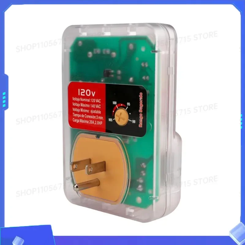 for Voltage Protector 120V 20A 2400W Single Outlet Surge Protector Multi Function Plug Overvoltage and Undervoltage Protector