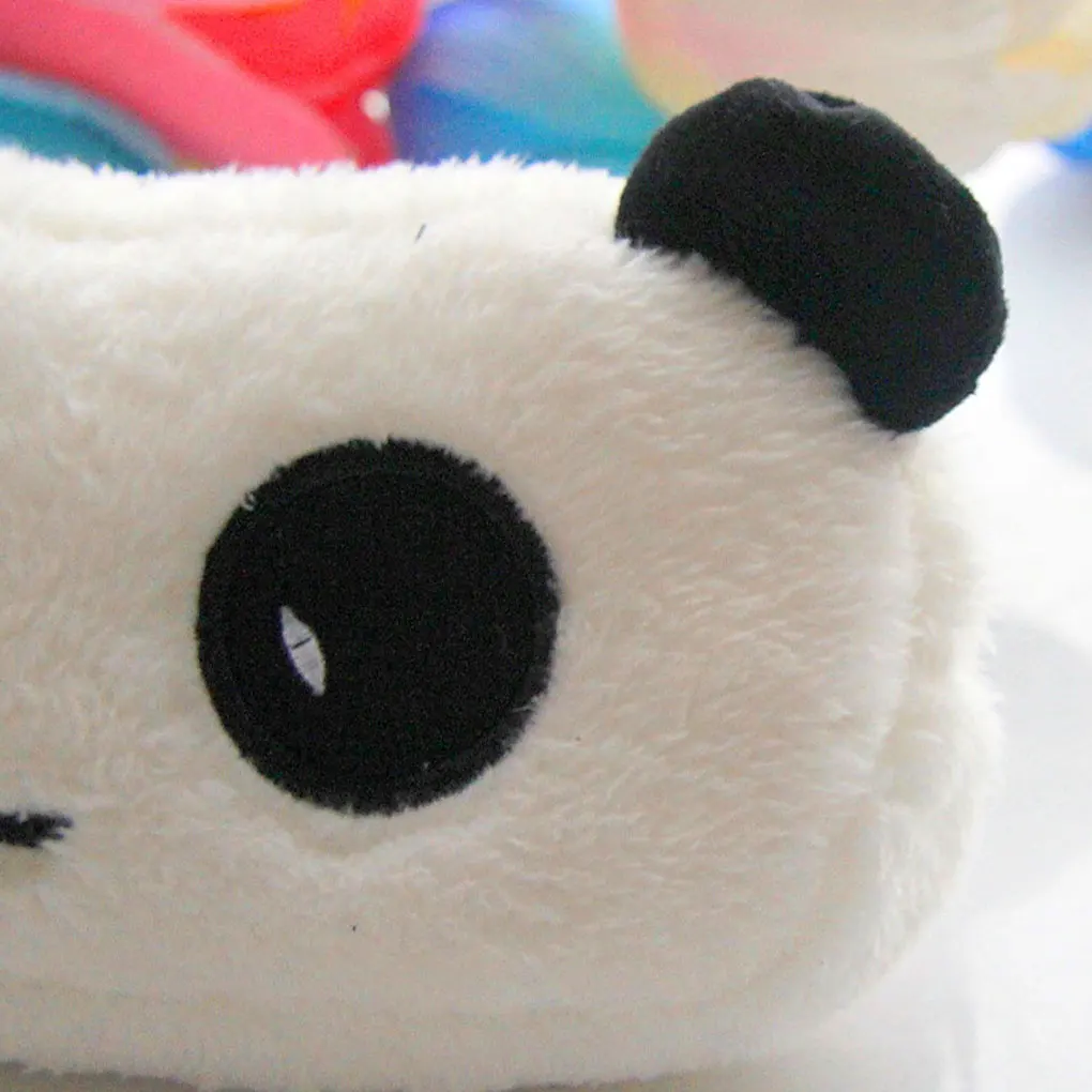Estojo multifuncional branco dos desenhos animados, Panda bonito, ampla aplicação, macio
