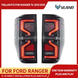 Montagem da lanterna traseira VLAND para Ford Ranger 2012-2018, lâmpada traseira LED, luz de corrida LED, luz de freio