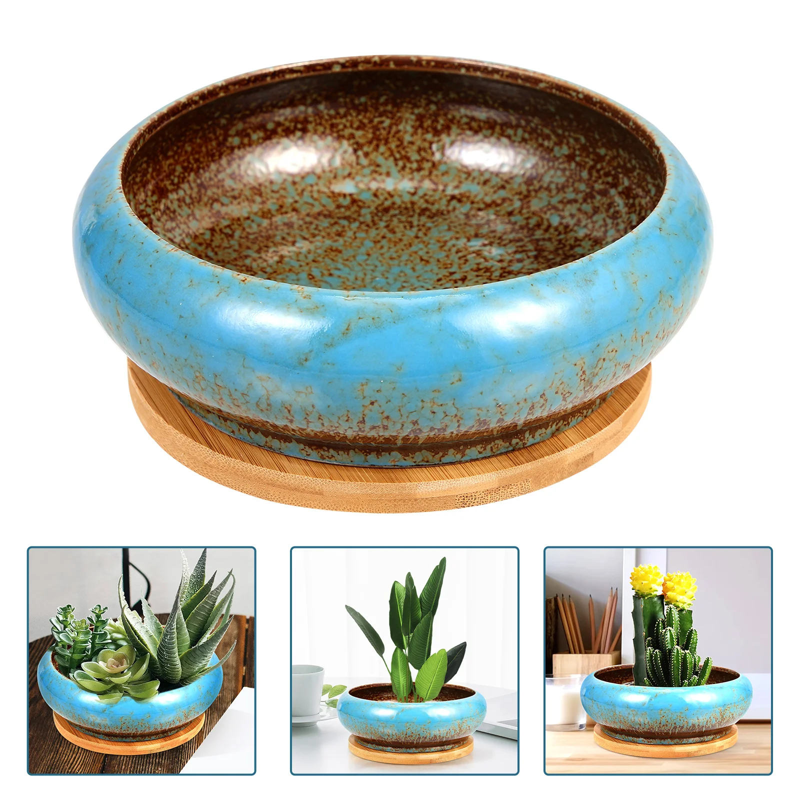 

Flowerpot Succulent Container Gardening Decorative Plants Pots Indoor Ceramic Desktop Decorate Adornment