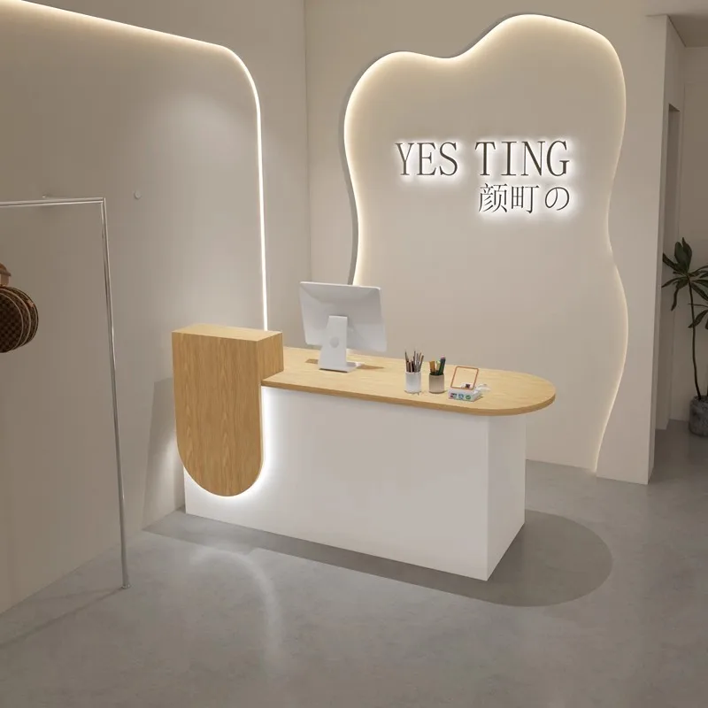 

Cashier Reception Desk Beauty customized Desk For Saloncounter Reception Podium Salon Recepcion Mostrador Office Furniture