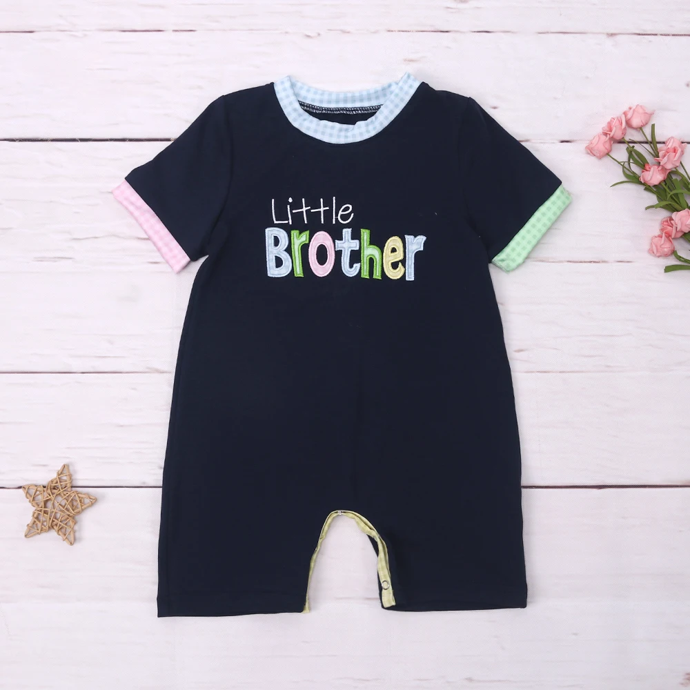 Fashion New Summer Multicolor Short Sleeve Baby Boy Jumpsuit  Little Brother Printing Bodysuit Black One-Piece Clothes