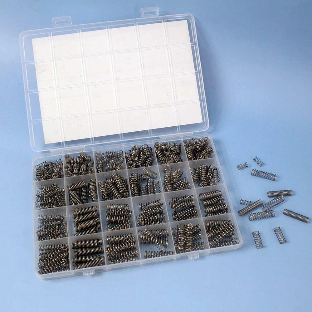 390pcs Premium Spring Assortment Kit 24 Sizes Stainless Steel Compression/Extension/Torsion Springs for Auto Industrial Repair