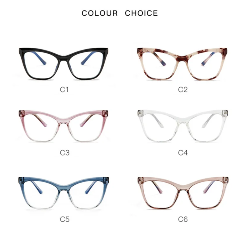 Full Rim Anti-Blue Ray TR90 Frame Cat Eye Eyewear Women Style Nearsighted Spectacles 0 -0.5 -0.75 -1.0 -2.0 -3 -4 -5 To -6.0