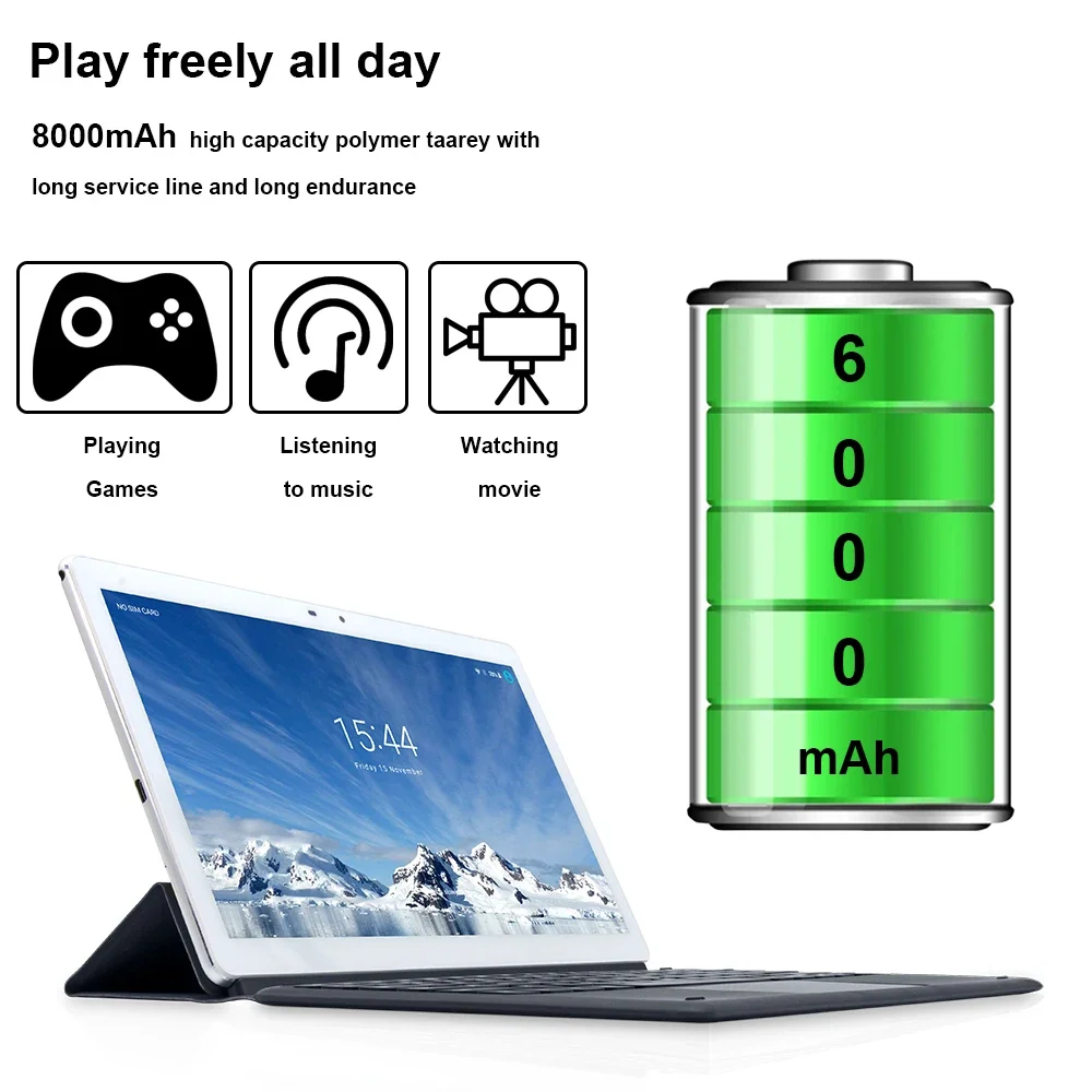 New Arrival Smart Home High Quality Wifi 11 Inch Ips Tablet Pc 2 In 1 Android 8.1 tablet Pc Big Battery With Keyboard