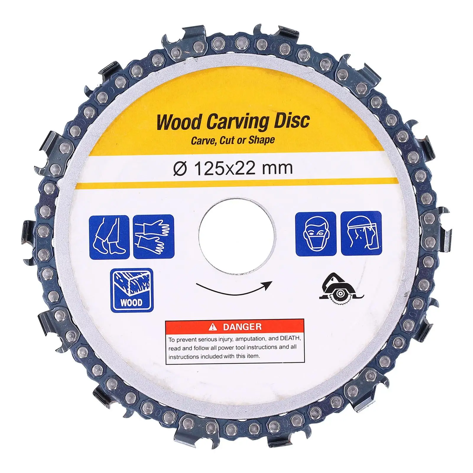 5-Inch Wood Carving Chain Disc - Circular Chainsaw Blade Attachment for shaping & for engraving