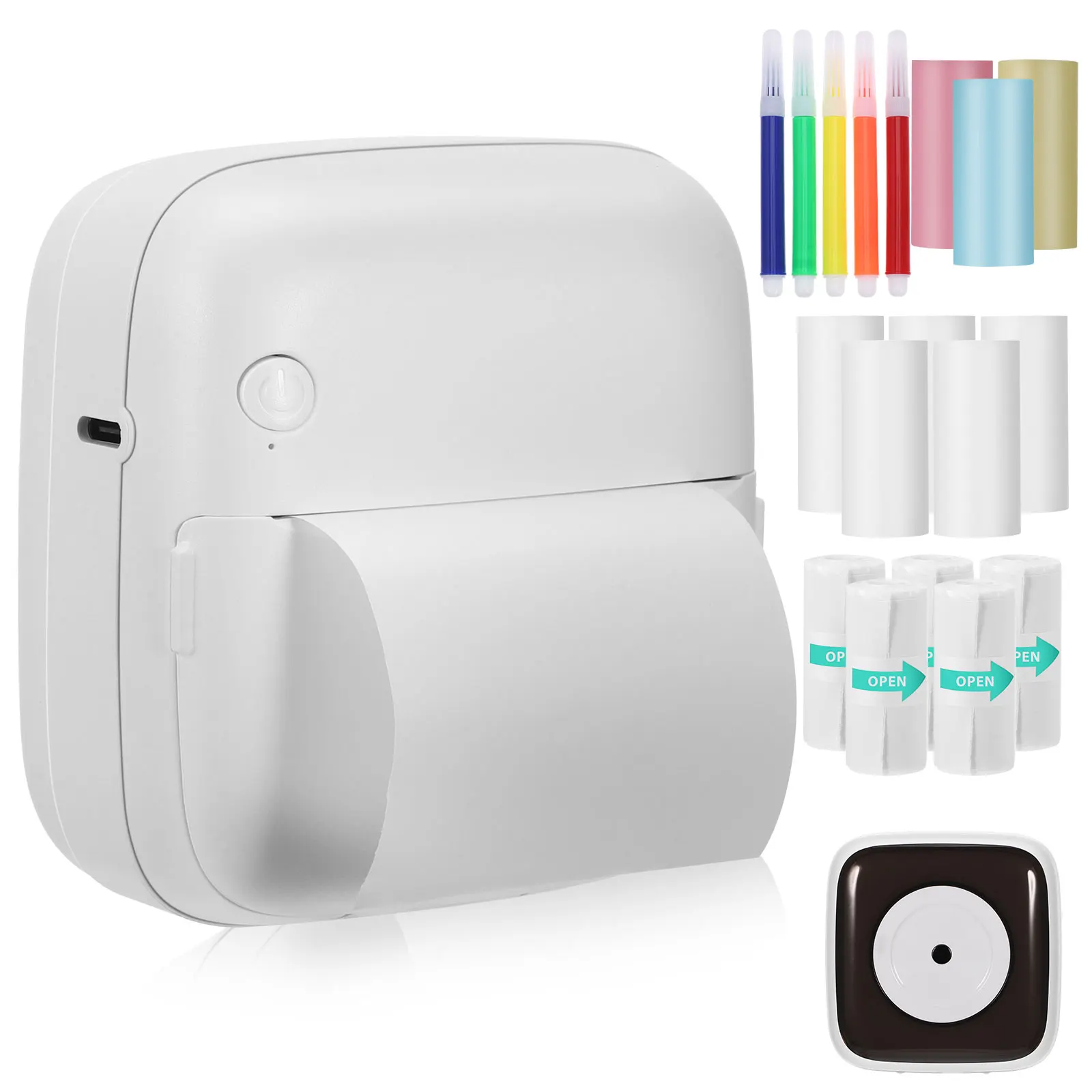 

Thermal Printer Cute Sticker Receipt Inkless Maker Portable Stickers