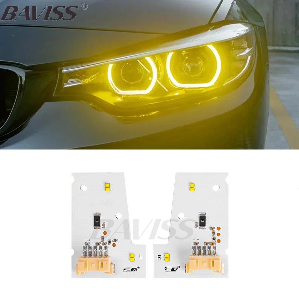 

2018-2020 светодиодные фары с желтыми ангельскими глазами DRL чип-модуль для BMW F80 M3 LCI F32 F82 M4 F33 F83 F36 дневной свет красный синий янтарный