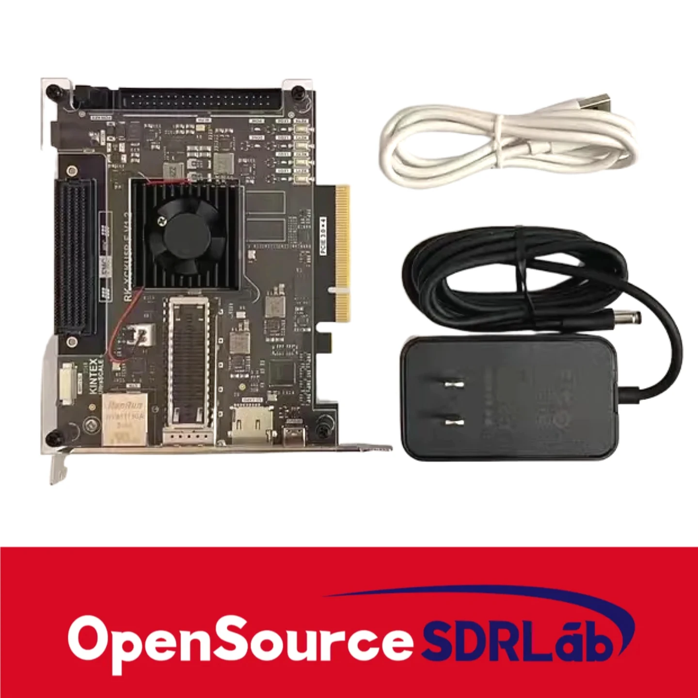 لوحة تطوير OpenSourceSDRLab KU5P FPGA XCKU5P FMC HPC QSFP28 100G منفذ بصري PCIE3.0