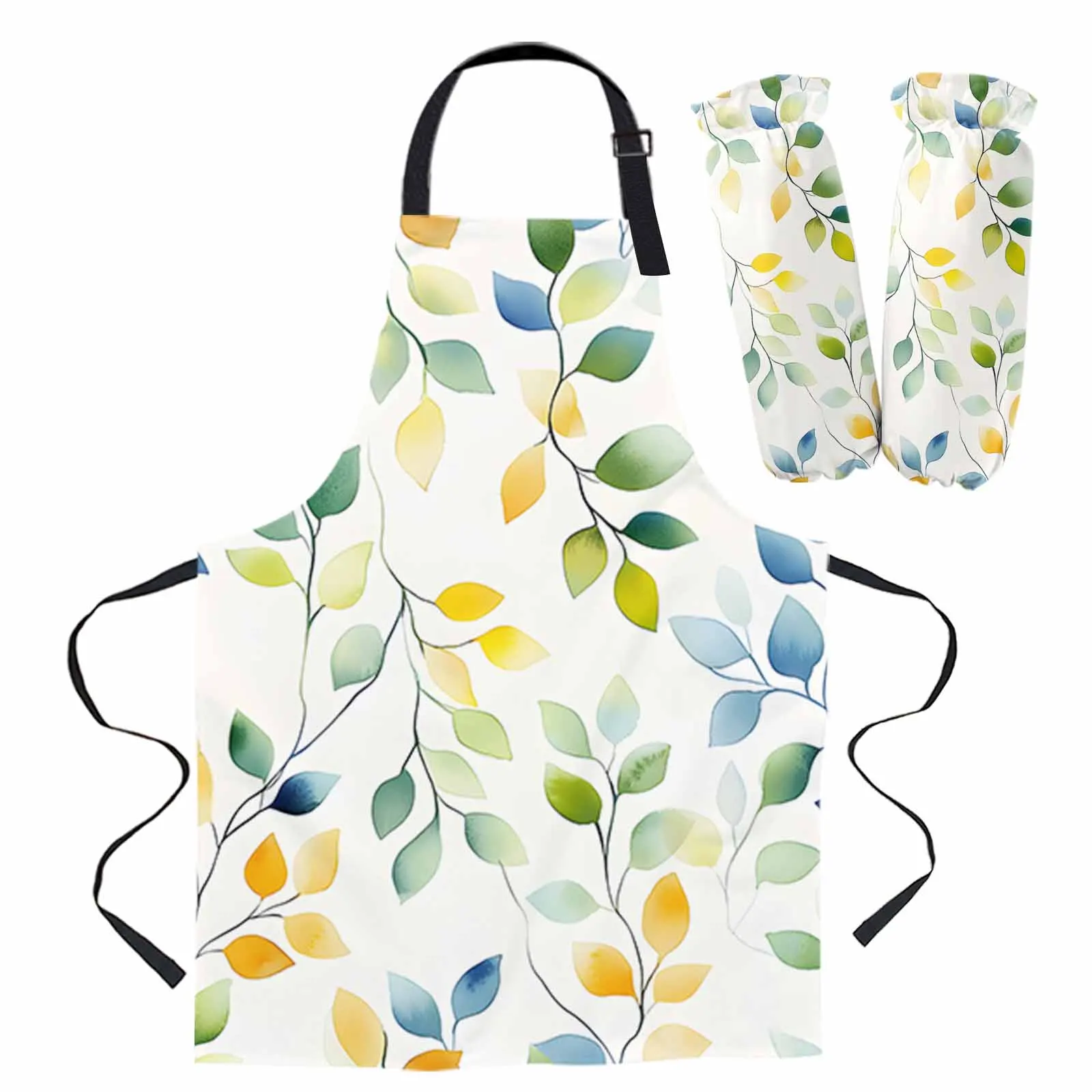 

Eucalyptus Leaf Branch Apron Cuff Oven Mitts Woman Kid Home Cooking Baking Coffee Cleaning Kitchen Accessories